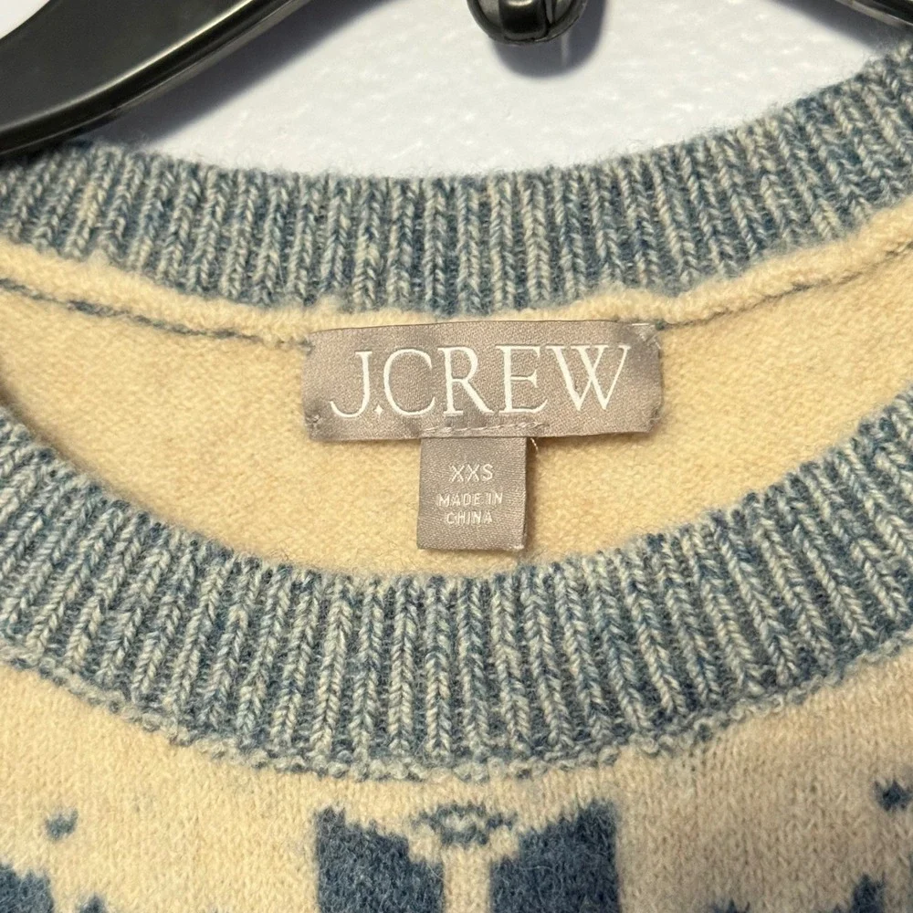 J. Crew‎ Fair Isle snowflake crewneck Wool Sweater in Supersoft yarn - XXSmall